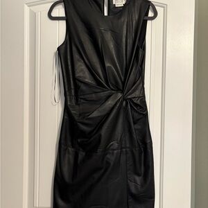 Elegant Black Leather Dress